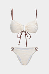 "Contrast Tie-Up Bikini Set"