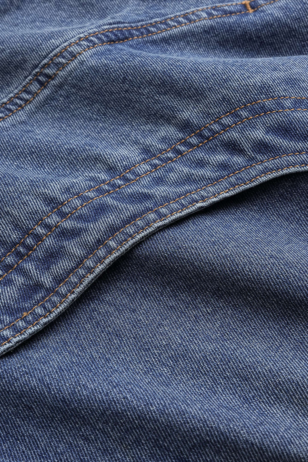 "Denim Asymmetrical Zipper Pocket Jeans"