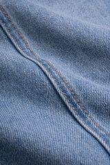 "Denim Lapel Button Vest"