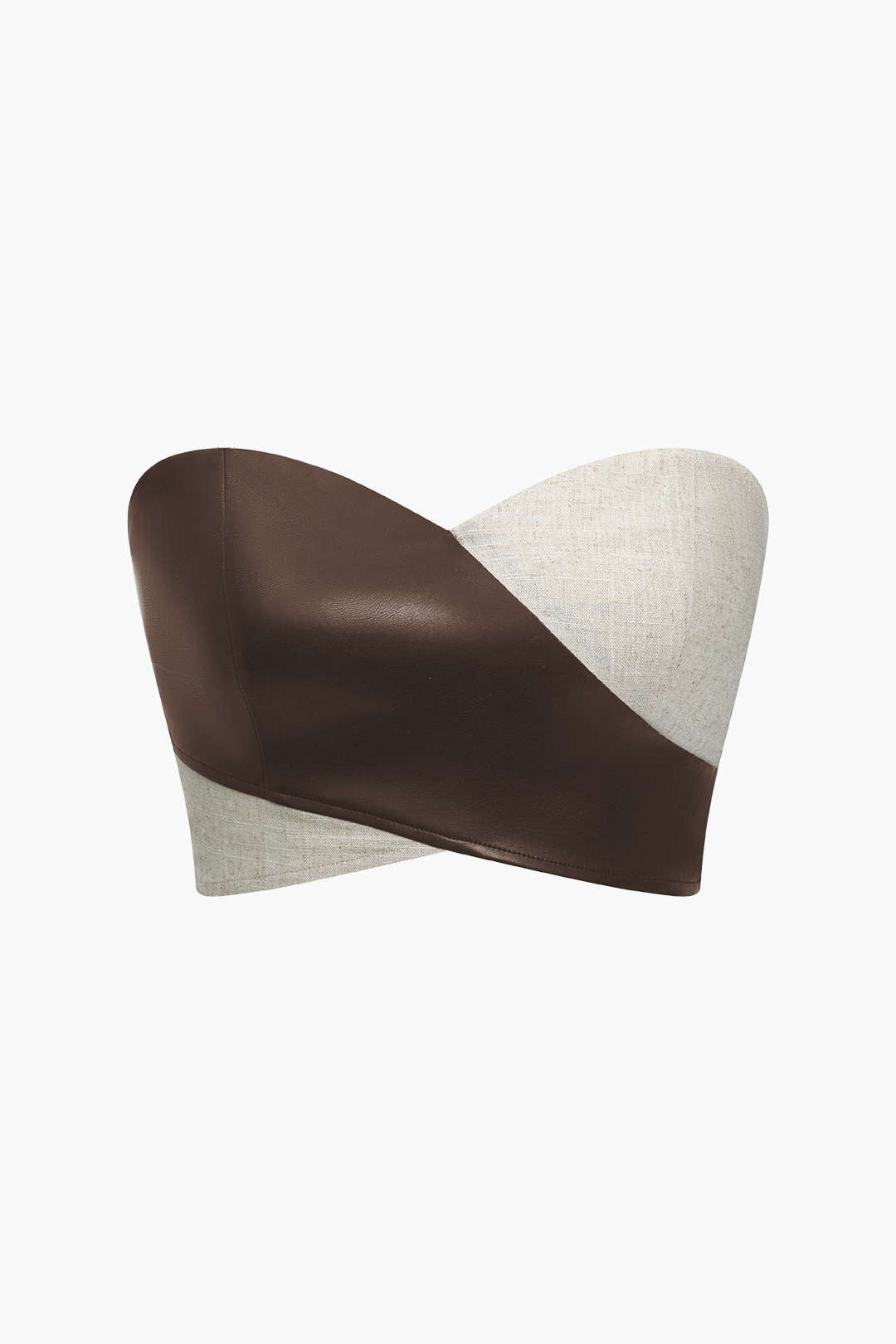 "Contrast Zipper Tube Top"