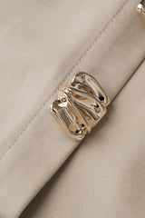 "Contrast Metallic Button Vest And Wide Leg Pants Set"