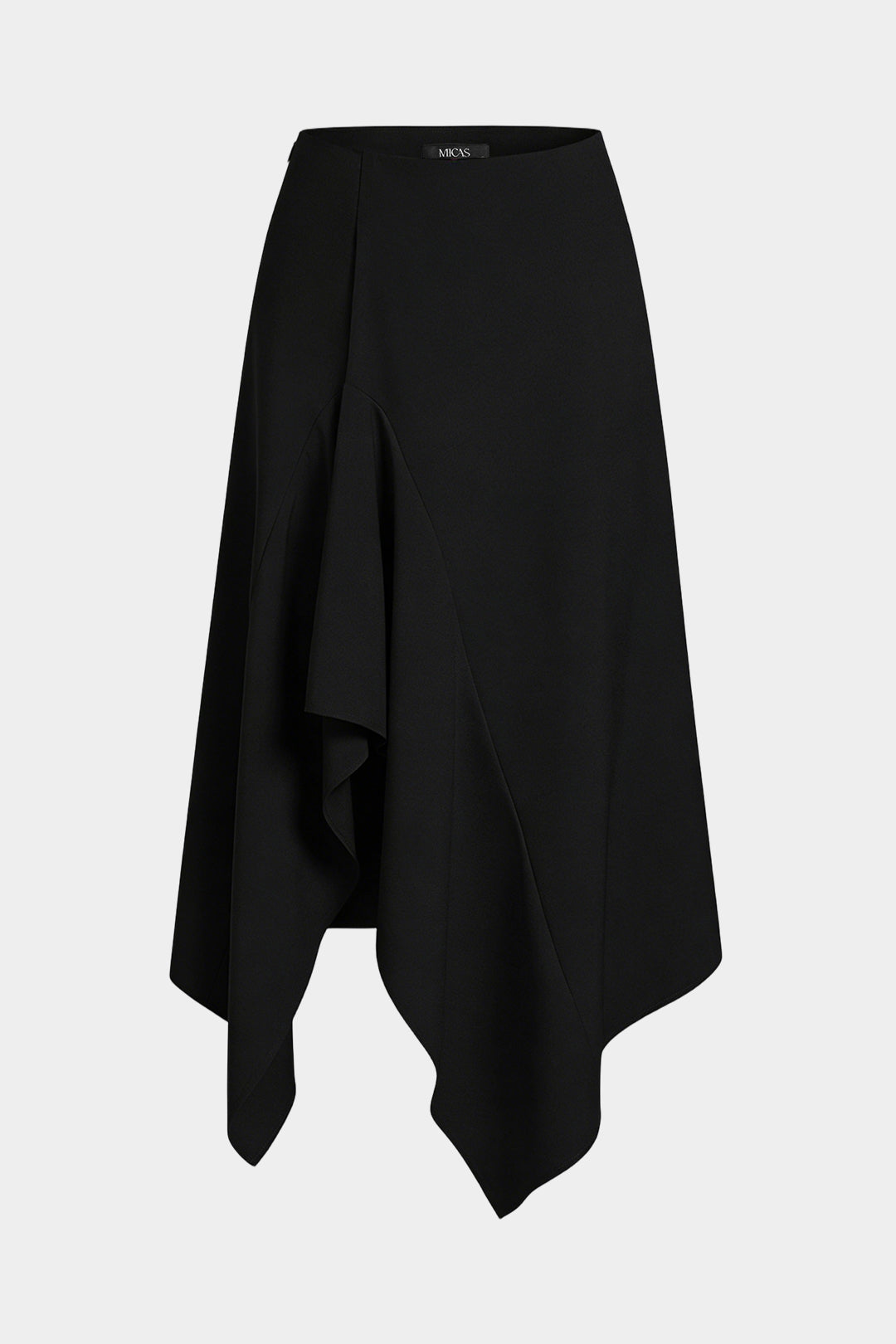 "Asymmetrical Hem High Waist Skirt"