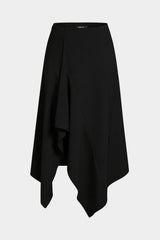 "Asymmetrical Hem High Waist Skirt"