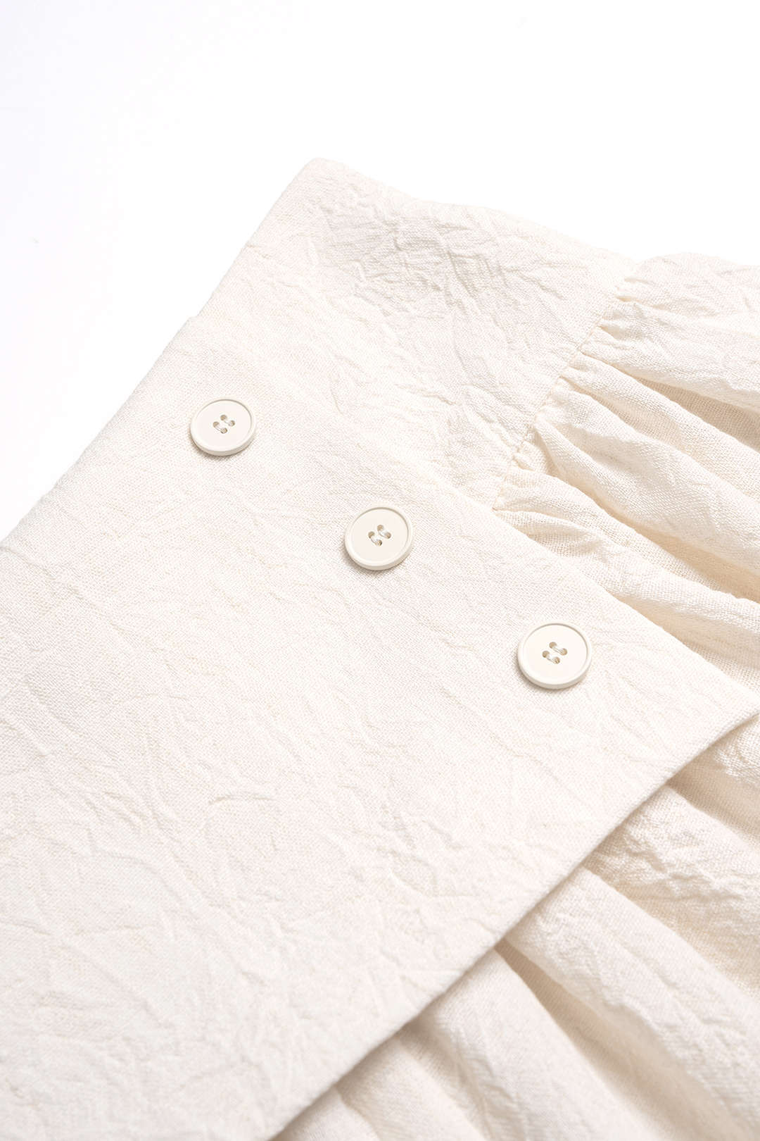"Asymmetrical Button Ruched Wide Leg Pants"