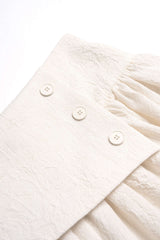 "Asymmetrical Button Ruched Wide Leg Pants"