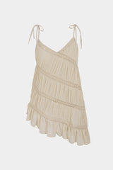 "Chiffon Asymmetrical V-Neck Tie-Up Cami Top"