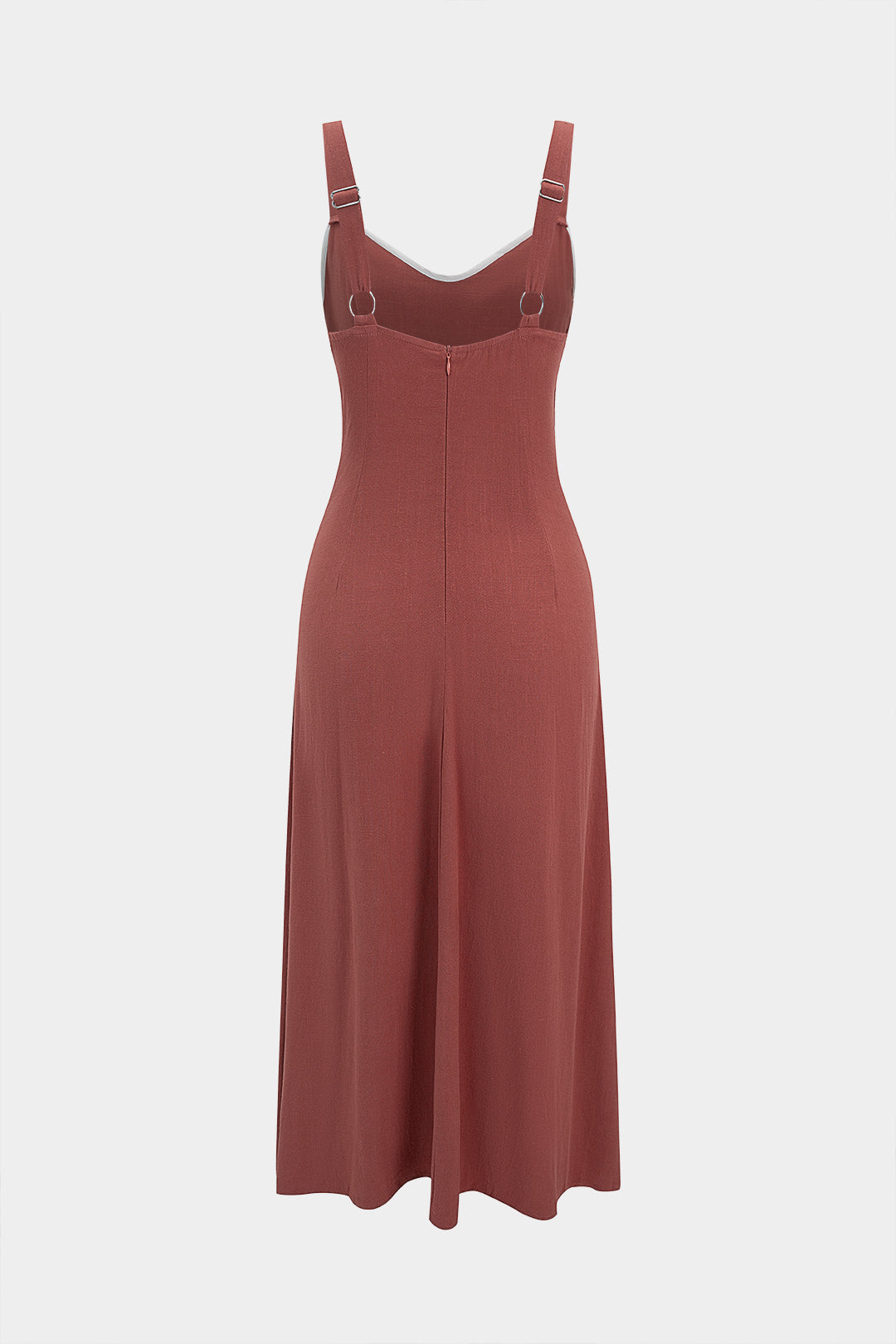 "Contrast Binding Slip Sleeveless Midi Dress"