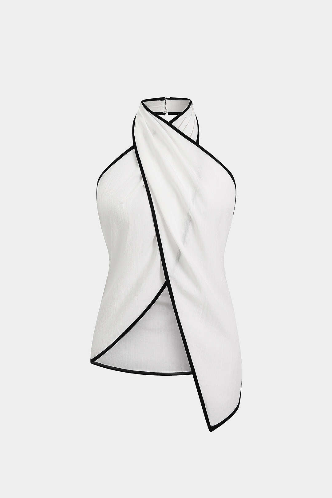 "Contrast Binding Halter Asymmetrical Cami Top"