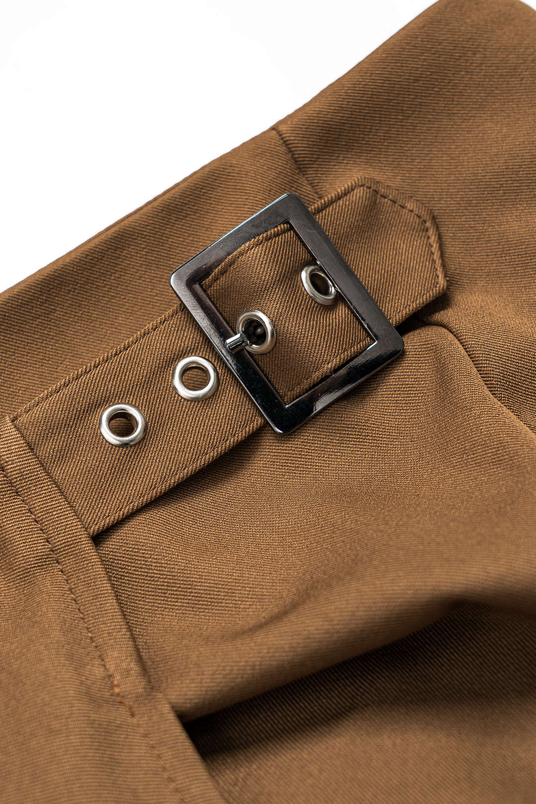 "Asymmetry Belt Ruched Midi Skirt"