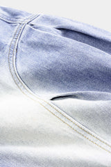 "Denim Drawstring Shirred Waistband Jeans"