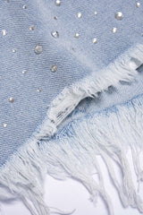 "Denim Cut Out Ripped Cut Out Pocket Shorts"