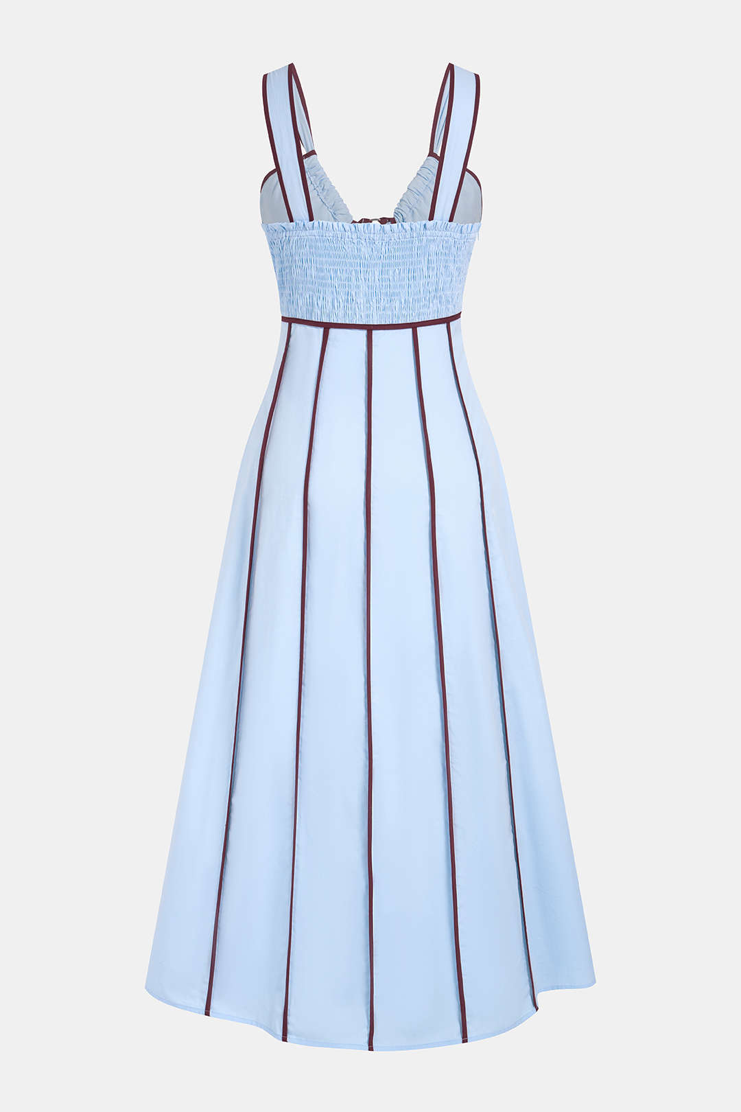 "Contrast Trim Cut Out Sleeveless Maxi Dress"
