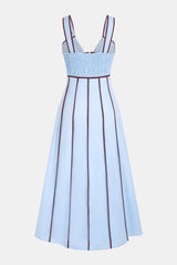 "Contrast Trim Cut Out Sleeveless Maxi Dress"