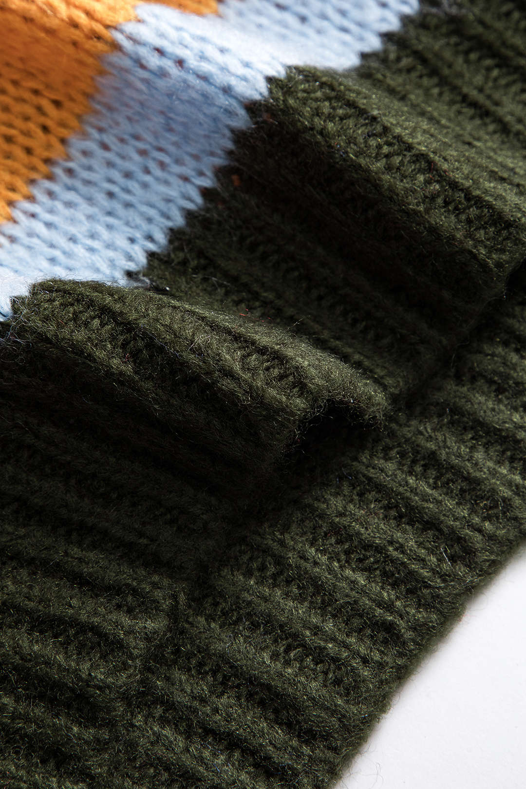 "Basic Knit Color Block Long-Sleeve Top"