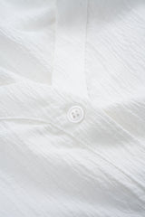 "Button Asymmetrical Backless Long-Sleeve Shirt"