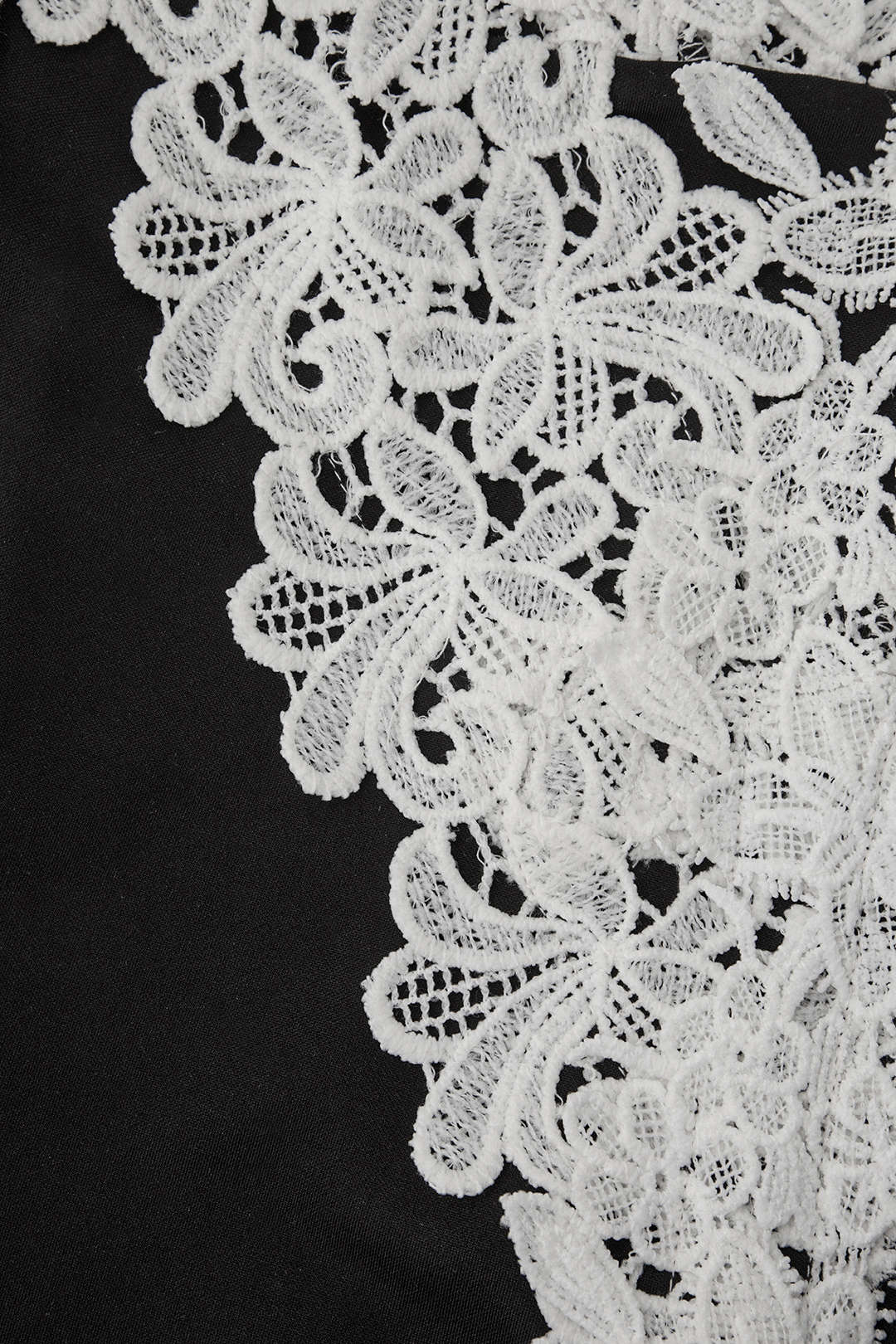 "Asymmetric Lace Panel Midi Dress"