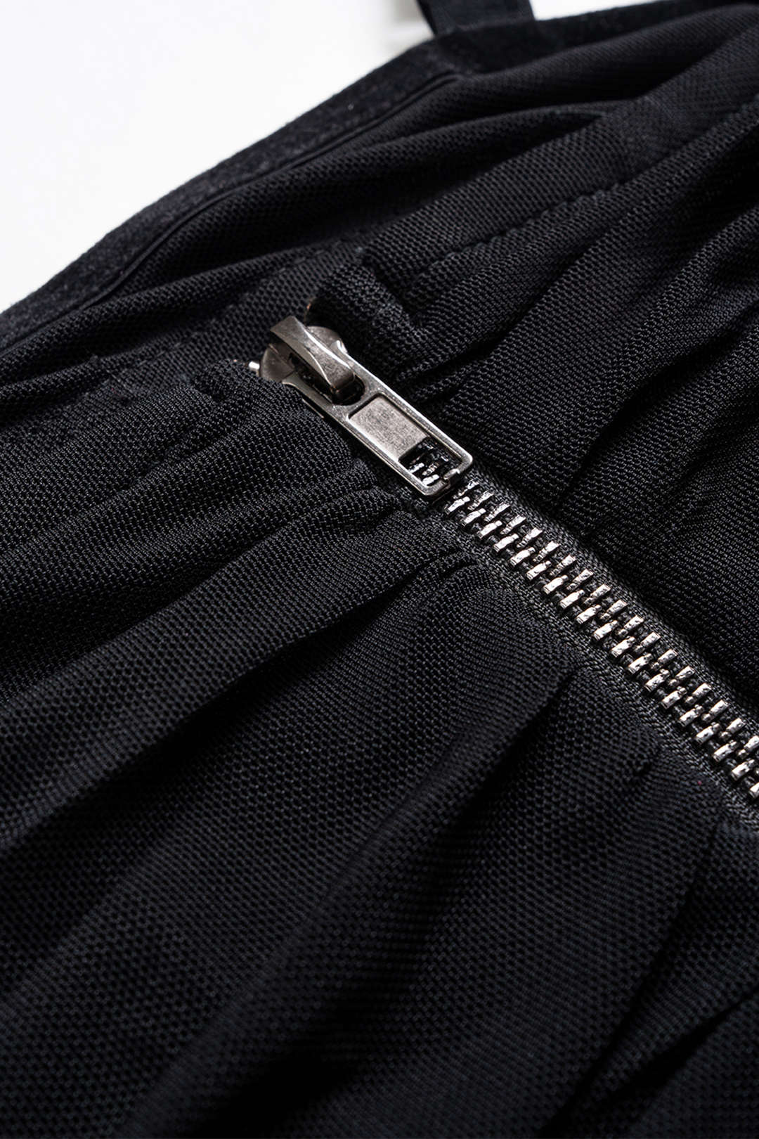 "Asymmetrical Ruched Mesh Sleeveless Mini Dress"