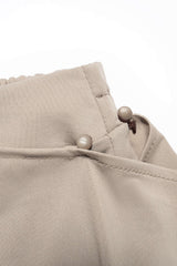 "Asymmetrical Ruched Tie-Up Wide Leg Pants"
