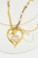 "Alloy Irregular Pendant Beaded Necklace"
