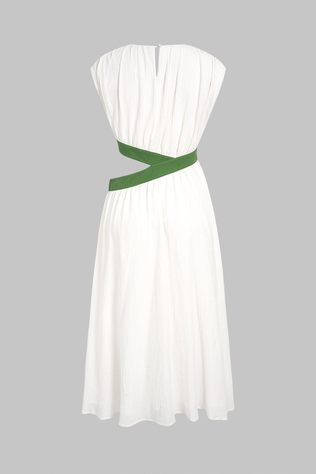 "Contrast Cut Out Sleeveless Midi Dress"