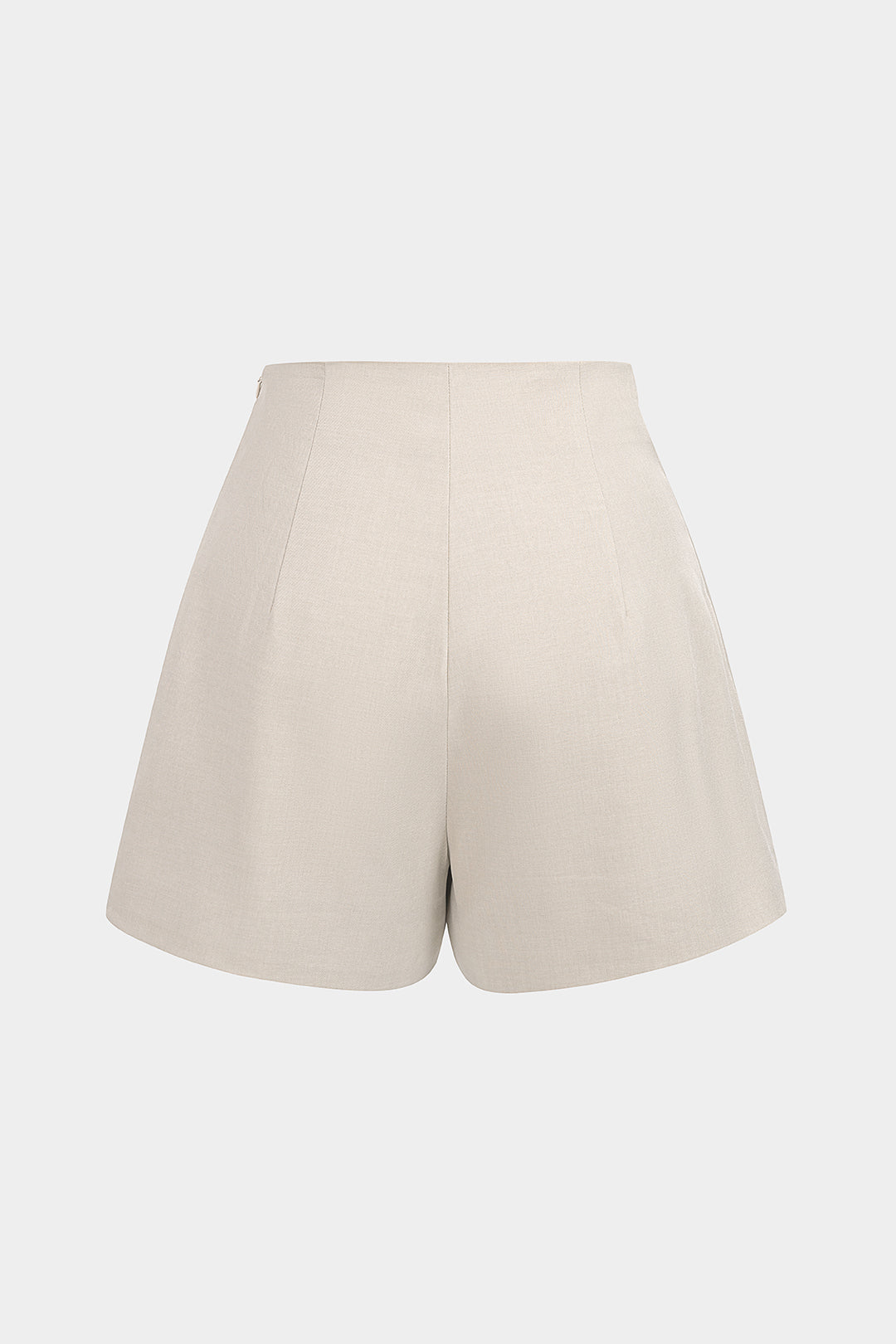 "Asymmetrical Metallic Button Skort"