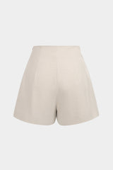 "Asymmetrical Metallic Button Skort"