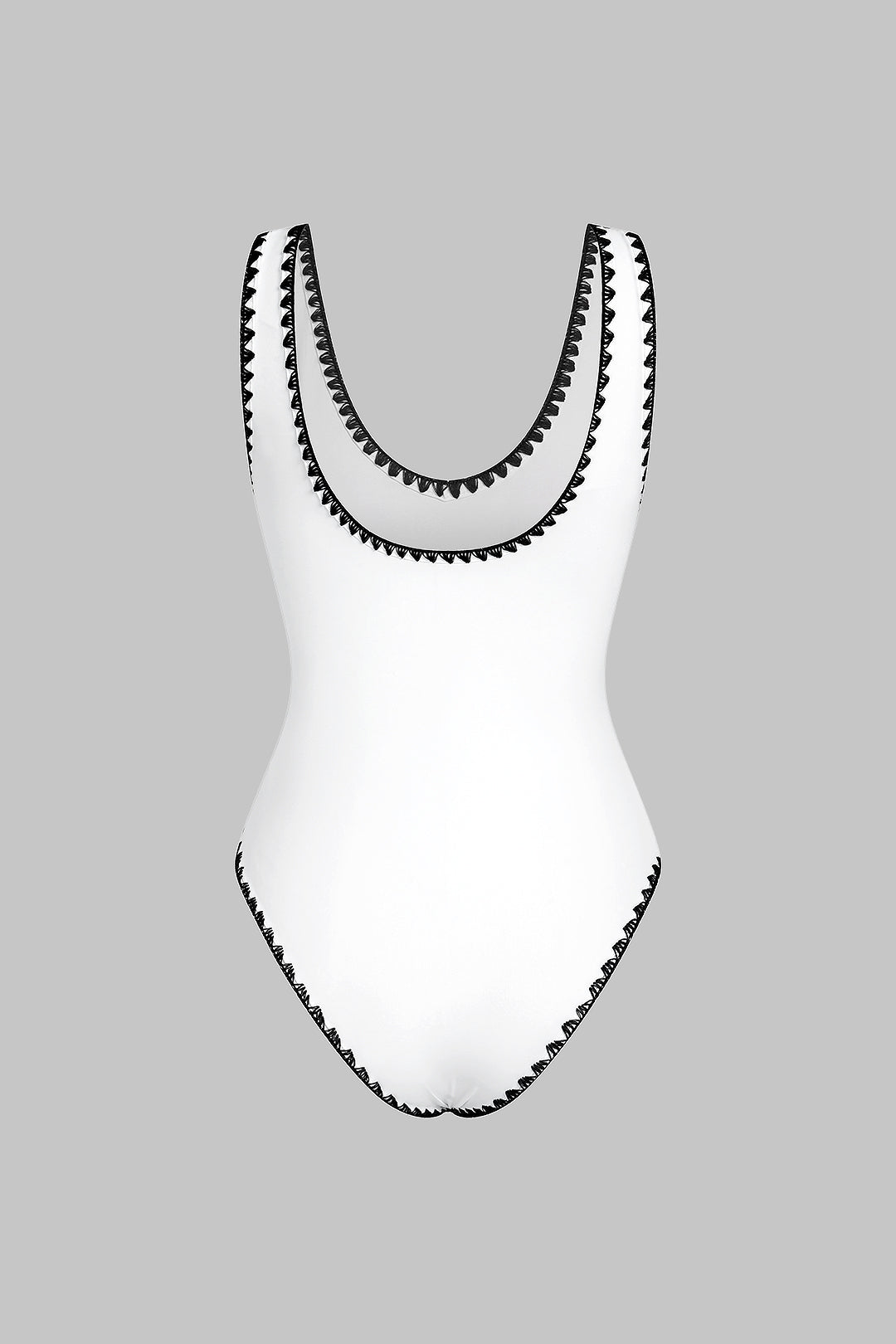 "Contrast Binding Backless Sleeveless Bodysuit"