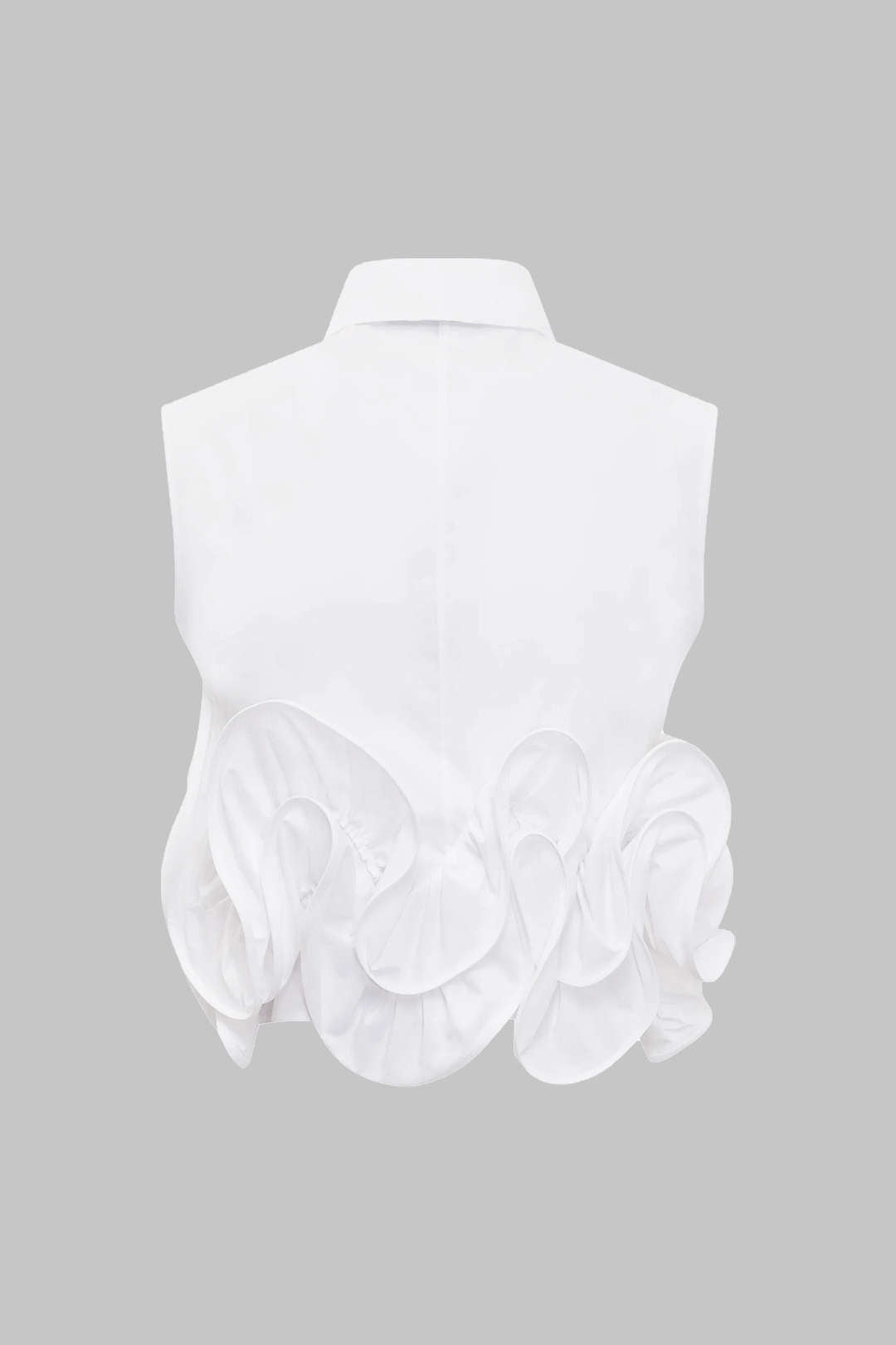 "Button Ruffle Ruched Tank Top"