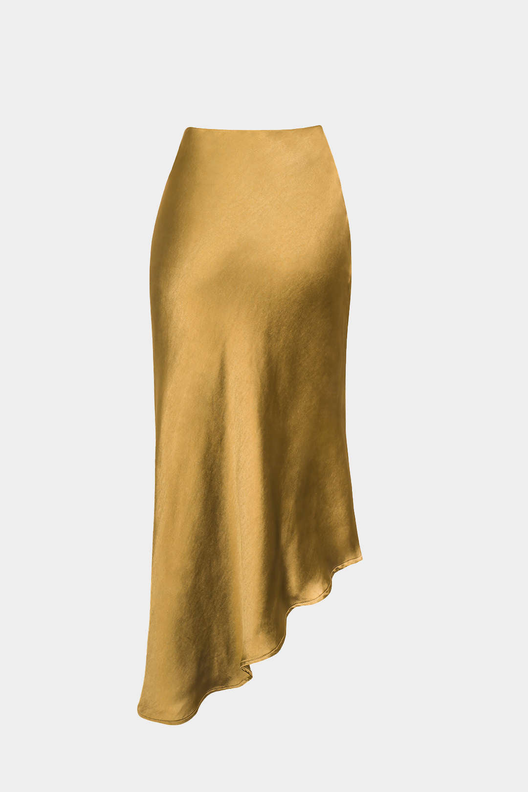 "Asymmetric Hem Split Button Decor Skirt"