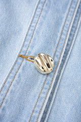 "Denim Lapel Button Ruffle Sleeveless Mini Dress"