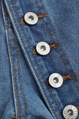 "Denim Button High Waist Straight Leg Jeans"
