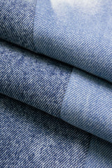 "Denim Contrast Ruched Barrel Jeans"