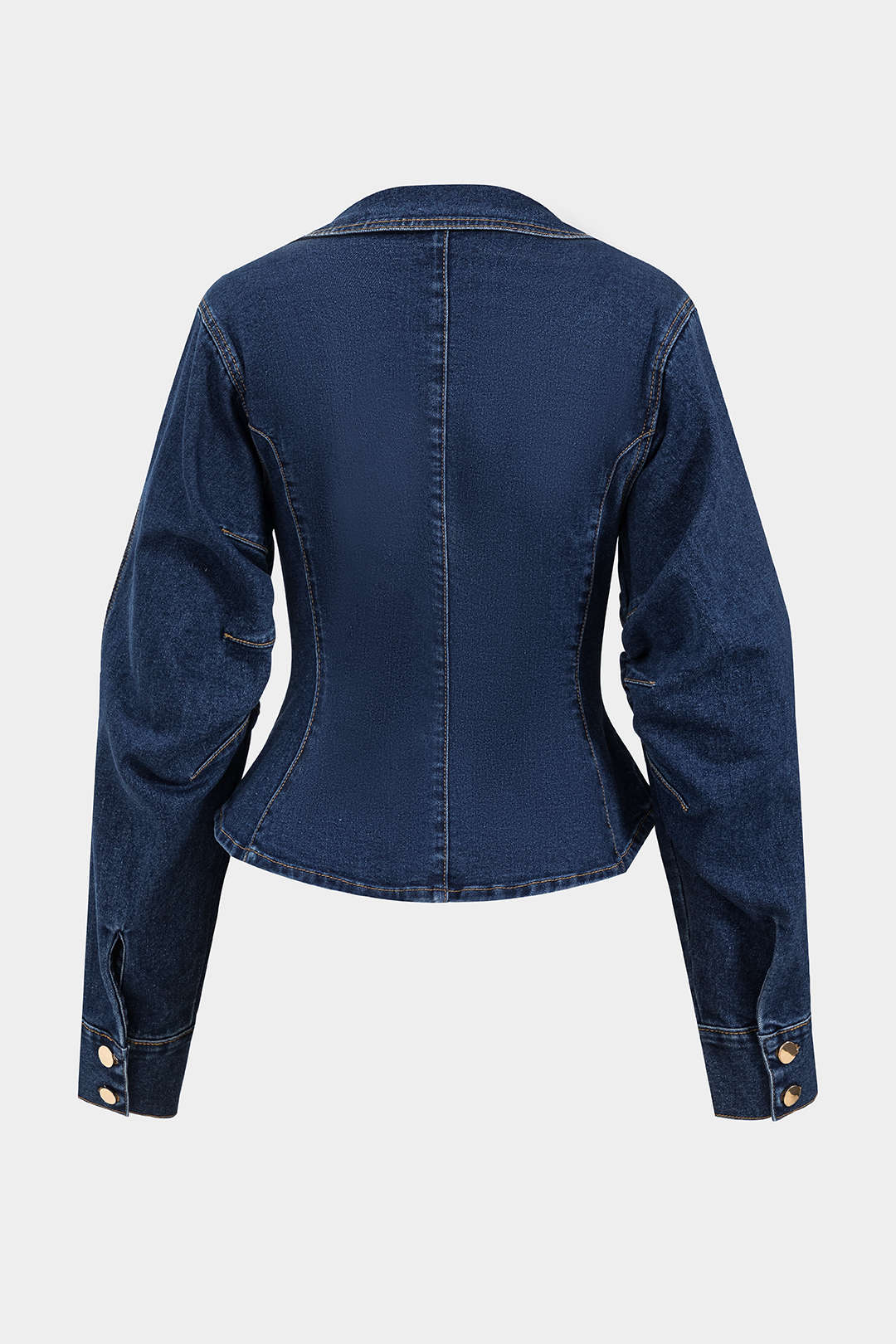 "Denim Metallic Button Outerwear"