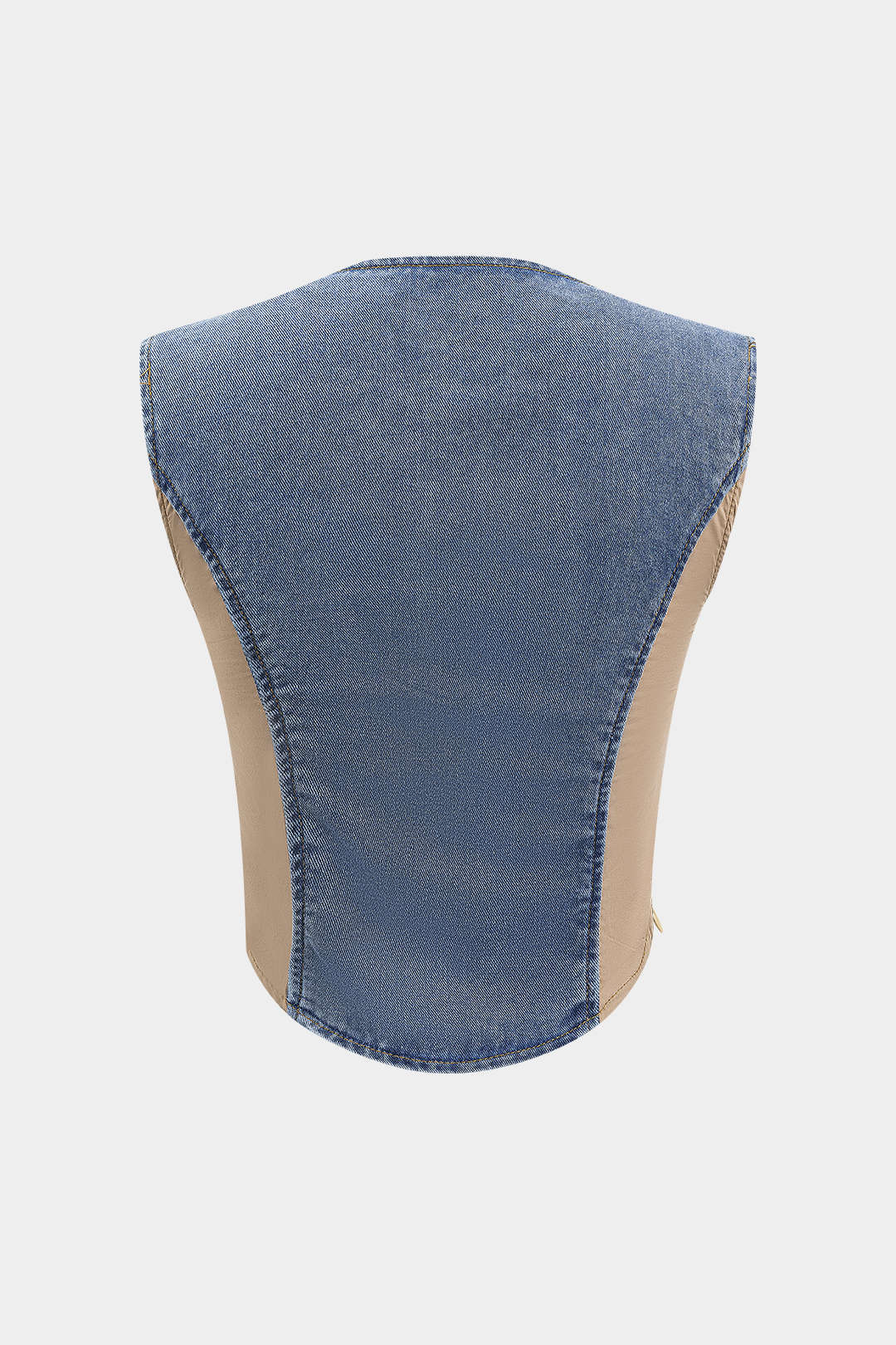 "Denim Bustier Patchwork Top"