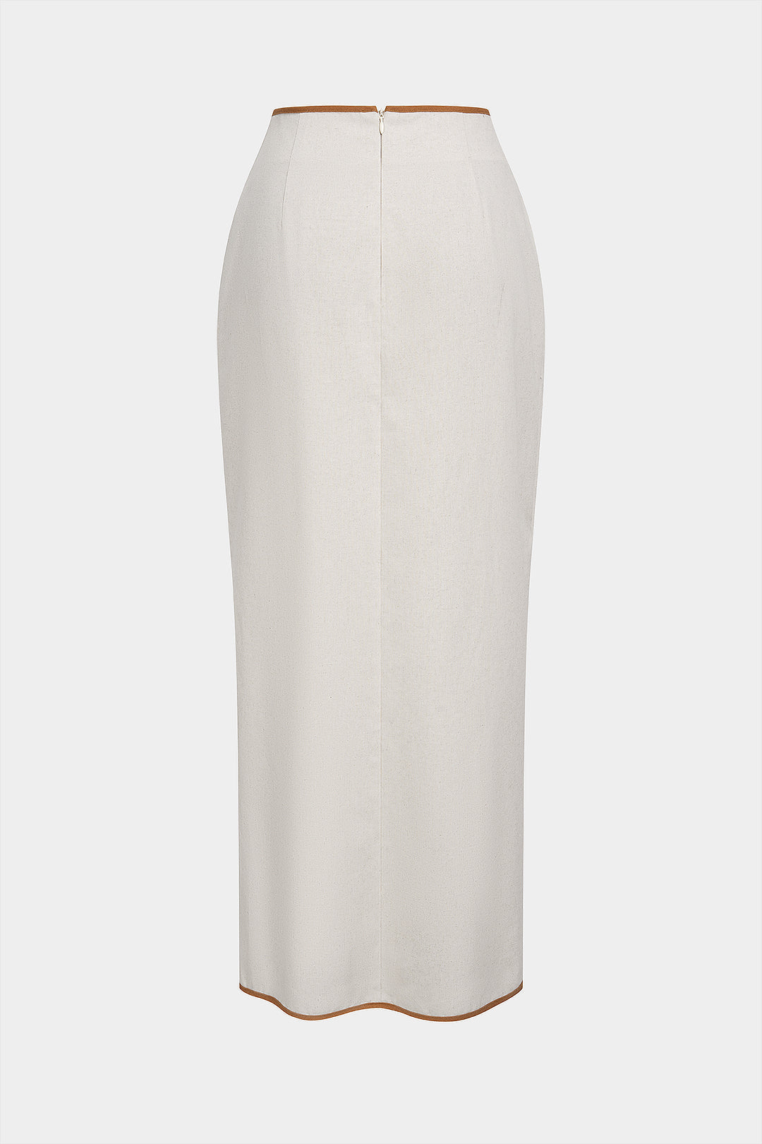"Contrast Binding Linen Knotted Skirt"