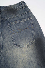"Denim Metallic Decor High Waist Jeans"