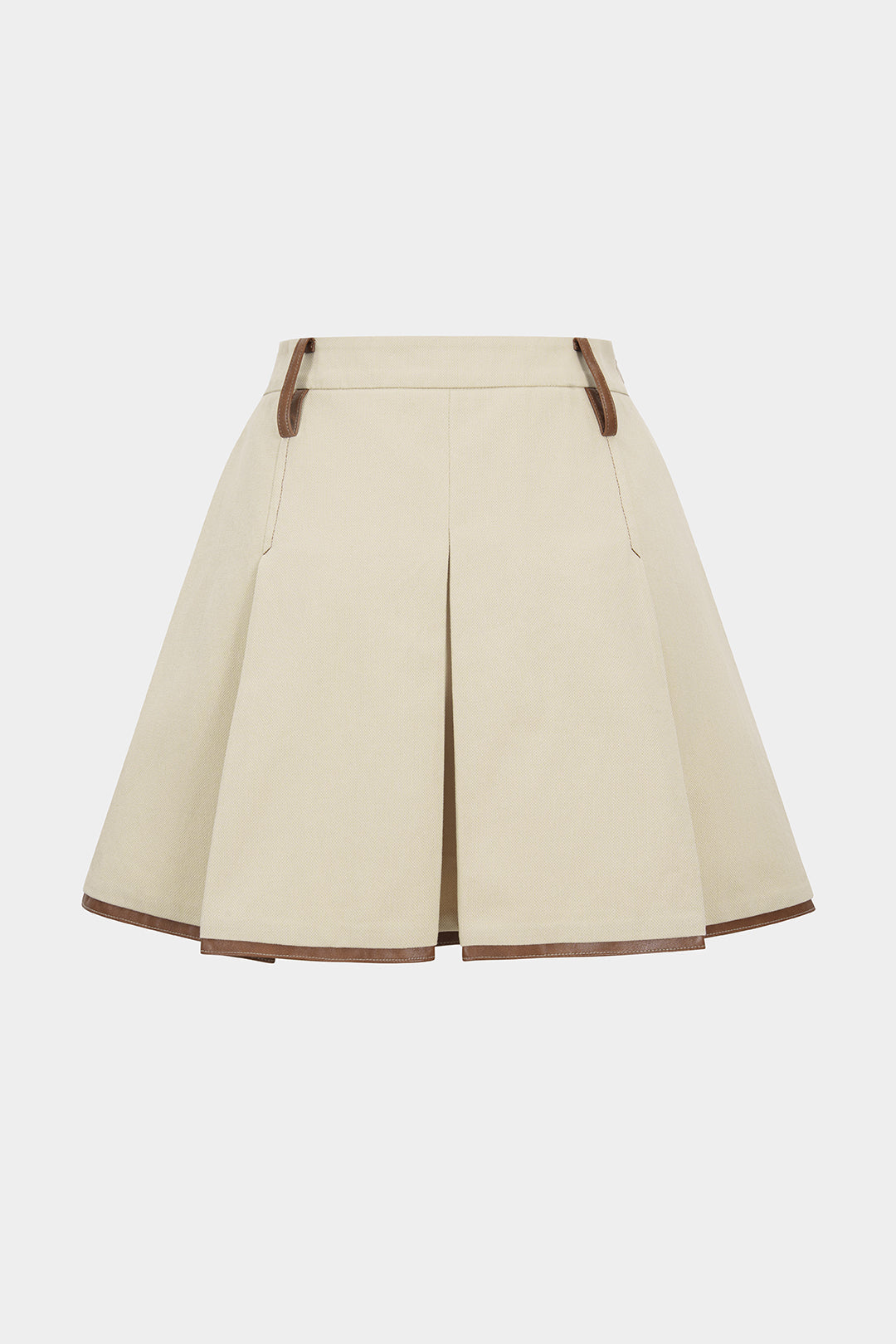 "Contrast Pleated Mini Skirt"