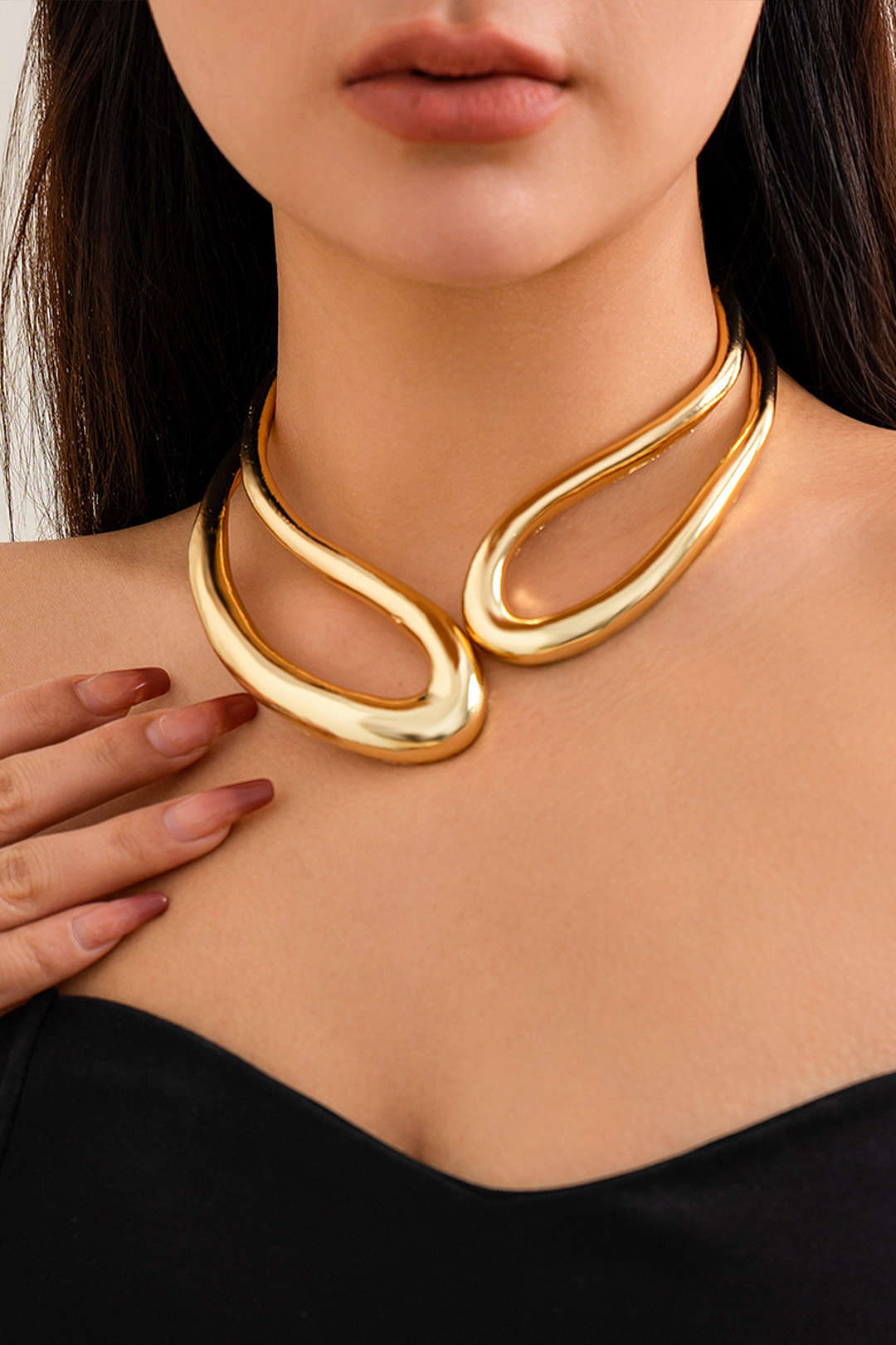 "Cut Out Asymmetrical Necklace"