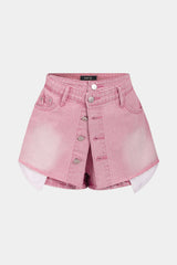"Denim Button Pocket Shorts"
