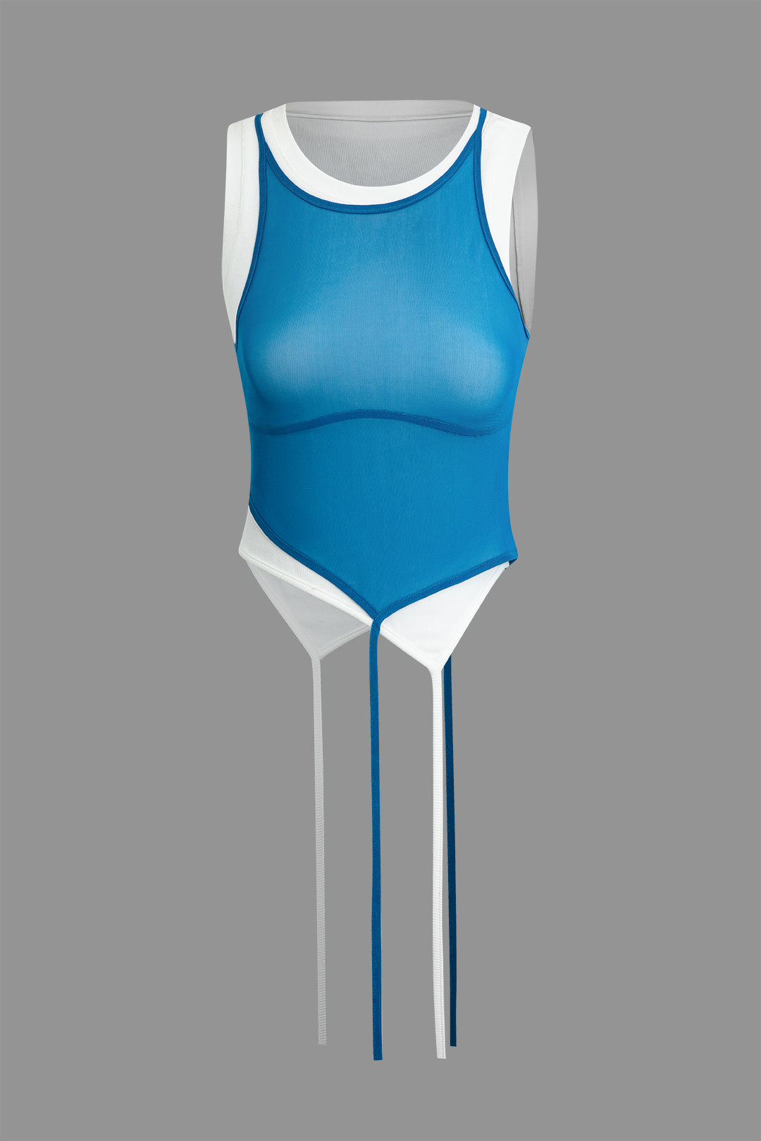 "Contrast Asymmetrical Tank Top"