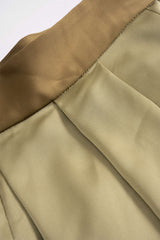 "Contrast Satin Pleated Lantern Trousers"