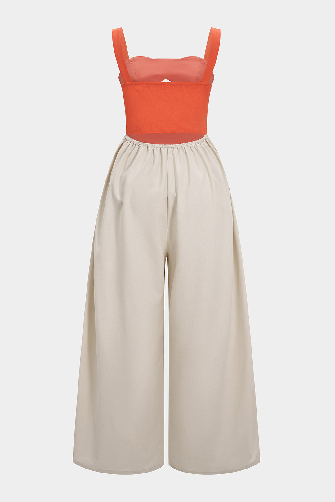 "Contrast Cut Out Twist Knot Sleeveless Jumpsuit"