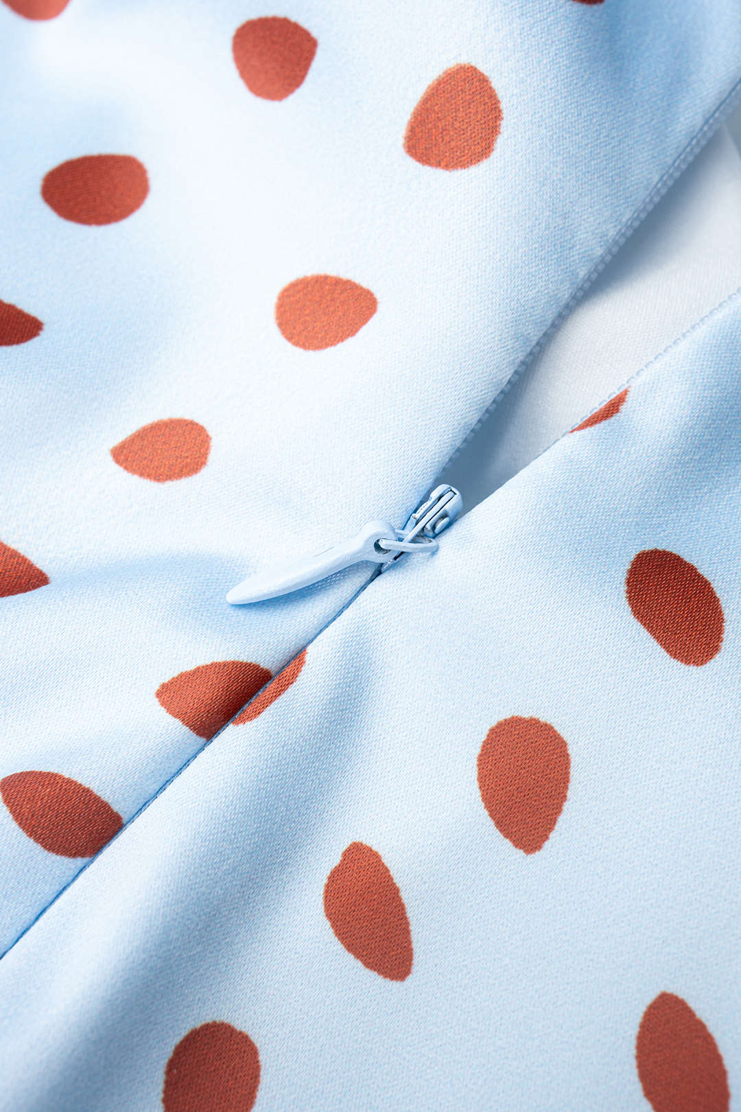 "Contrast Polka Dots Print Satin Strapless Sleeveless Mini Dress"