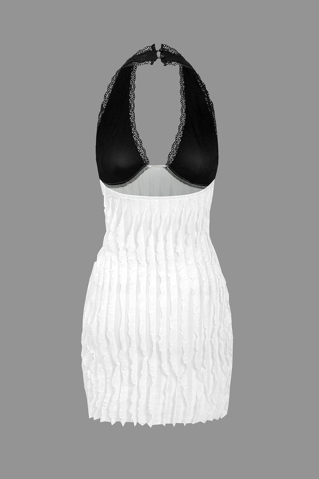 "Color Block Backless Mini Dress"