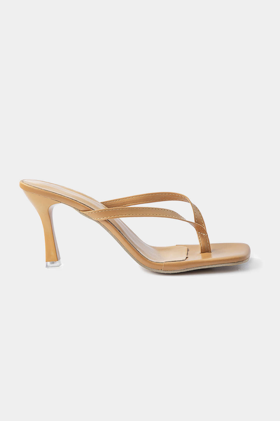 "Basic Mid Heel Thong Sandals"