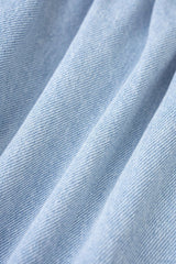 "Denim Lapel Button Ruffle Sleeveless Mini Dress"