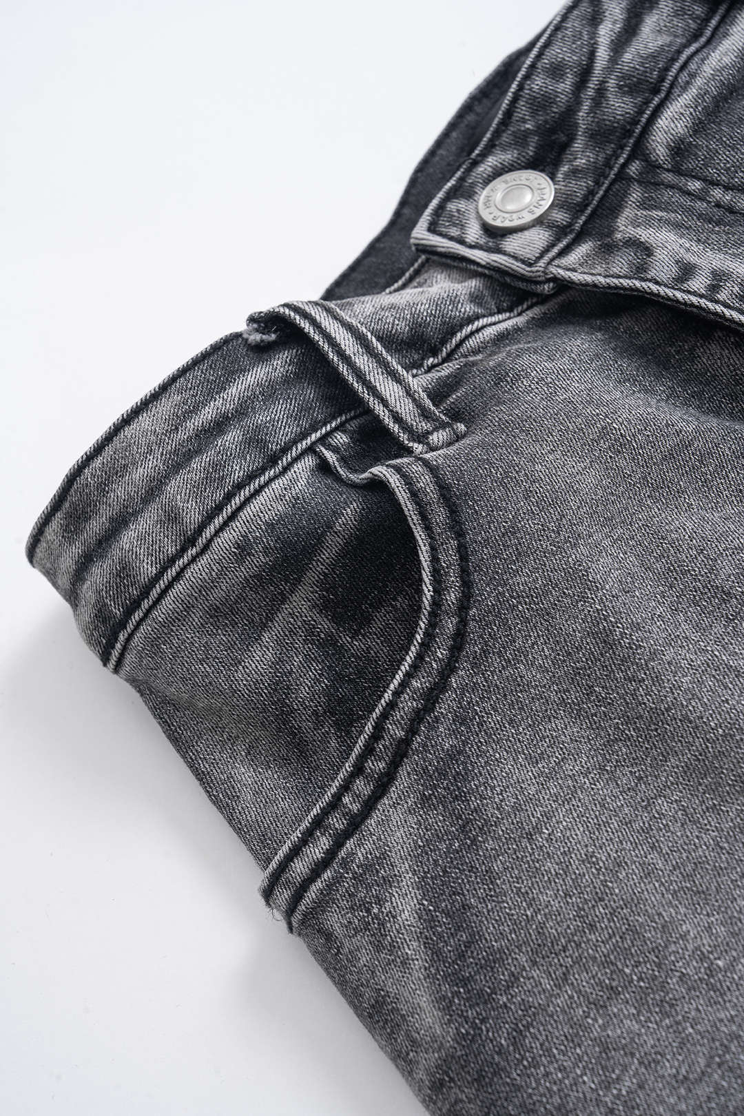 "Denim Metallic Decor Skirt"