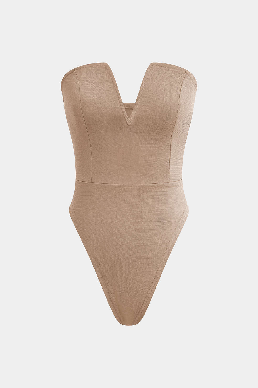 "Basic V-neck Strapless Bodysuit"