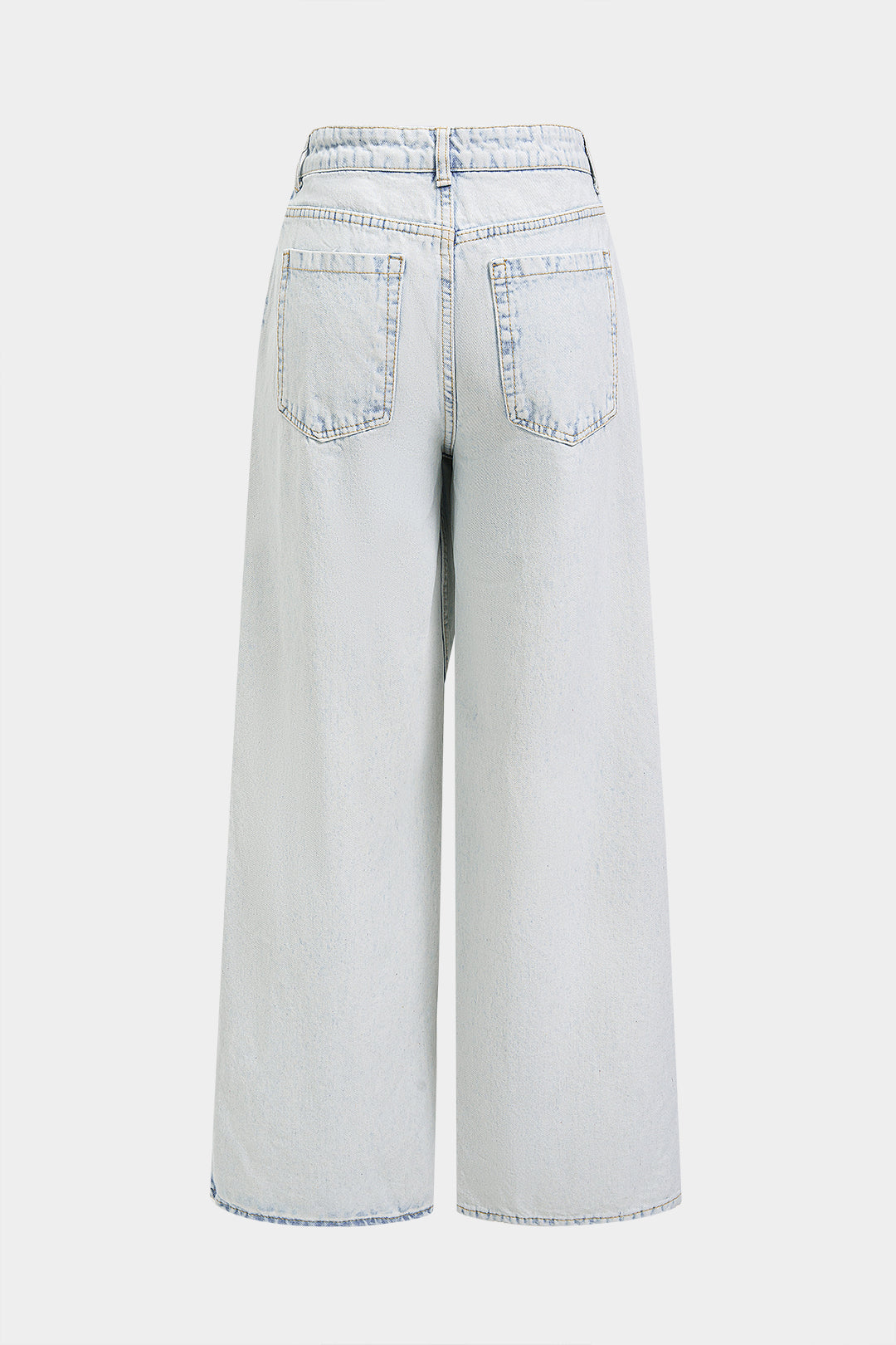 "Denim Asymmetrical Straight Leg Jeans"