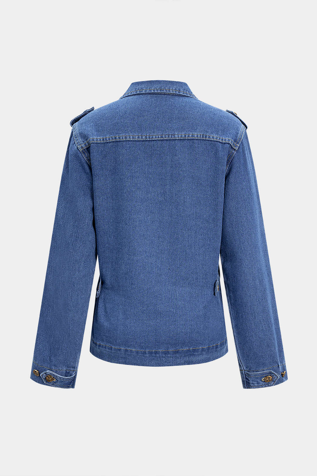 "Denim Button Pocket Outerwear"